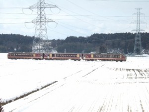 雪野原を行く快速リゾートみのり号